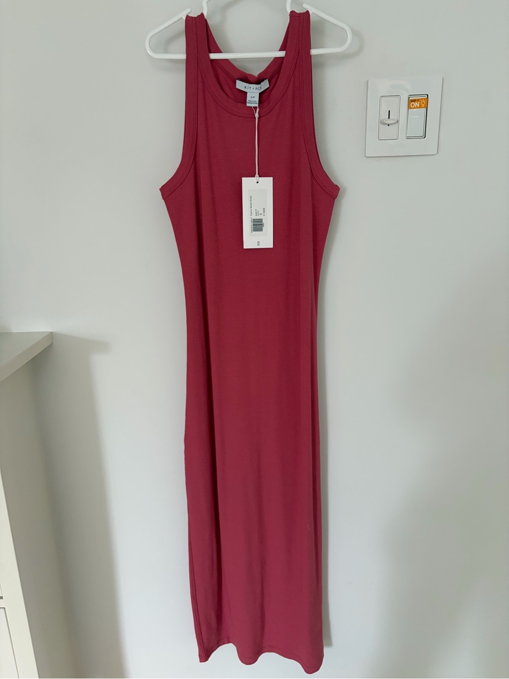 Kit and Ace Sleeveless Ribbed Maxi Dress - Berry